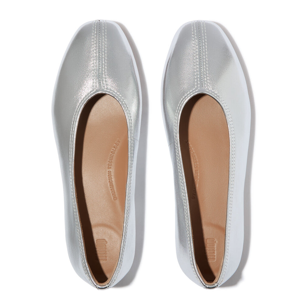 Fitflop High-Cut Metallic Soft Leather Ballerina|A0P011