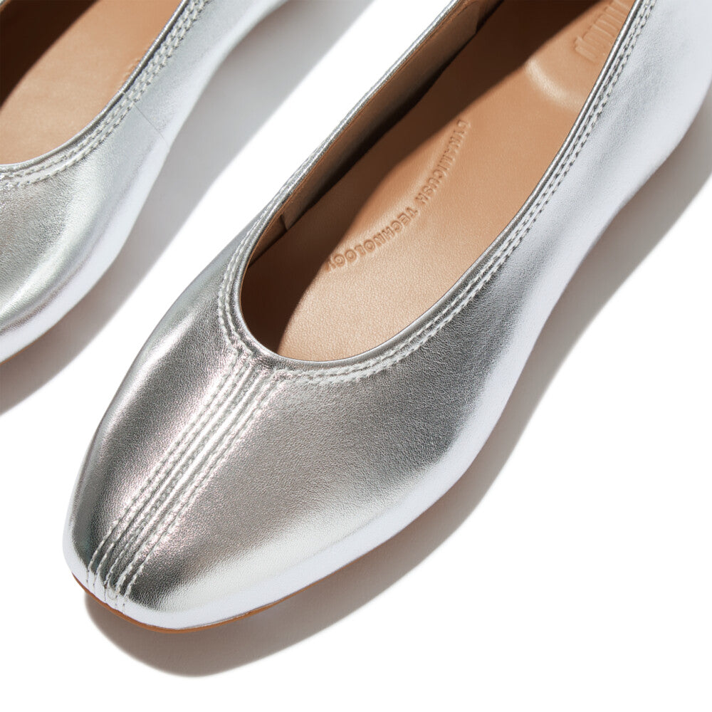 Fitflop High-Cut Metallic Soft Leather Ballerina|A0P011