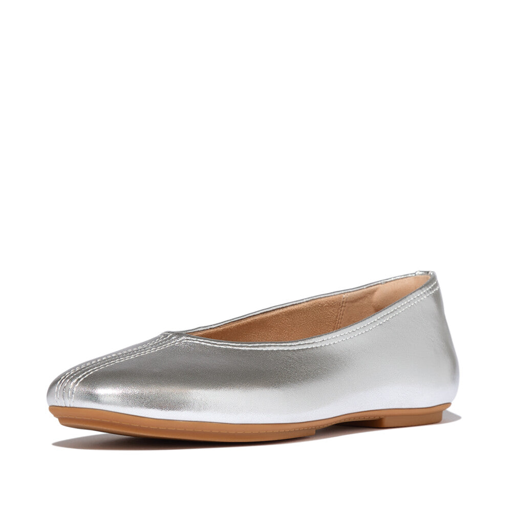 Fitflop High-Cut Metallic Soft Leather Ballerina|A0P011