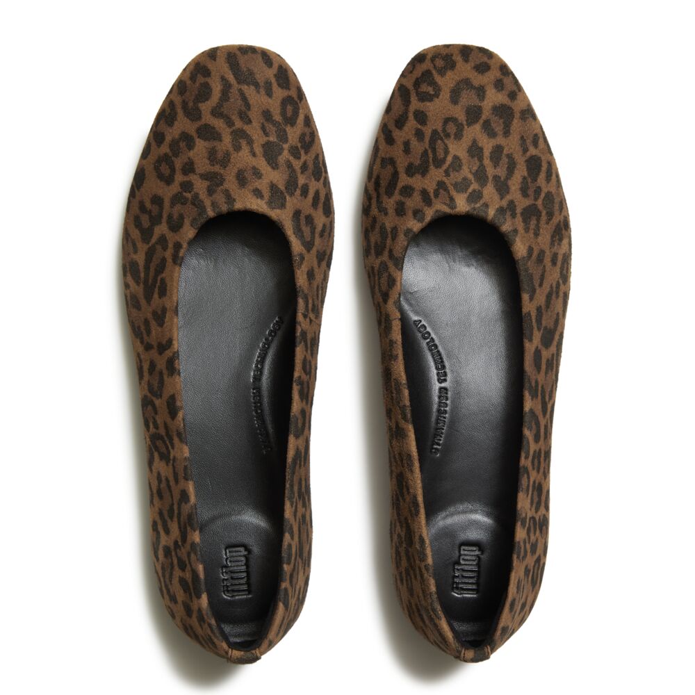 Fitflop Leo Print Suede Ballerina|ADRE76