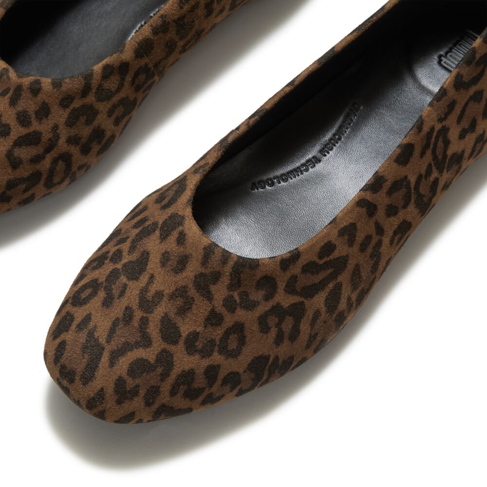 Fitflop Leo Print Suede Ballerina|ADRE76
