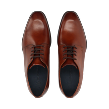 Load image into Gallery viewer, Pair of brown leather dress shoes on a white background
