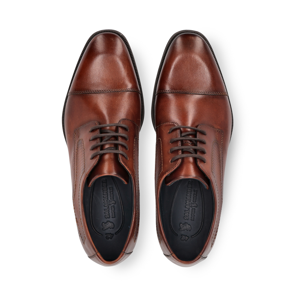 Salamander Cognac Leather Lace-Up Business Shoe|E11AUU0263