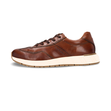 Load image into Gallery viewer, Brown leather sneaker with a white sole on a white background
