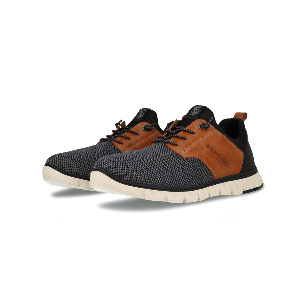 Salamander Sporty Dark Grey and Tan Trainer|E31ASB6011