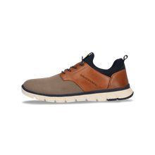 Load image into Gallery viewer, Brown and beige sneaker with black accents on a white background
