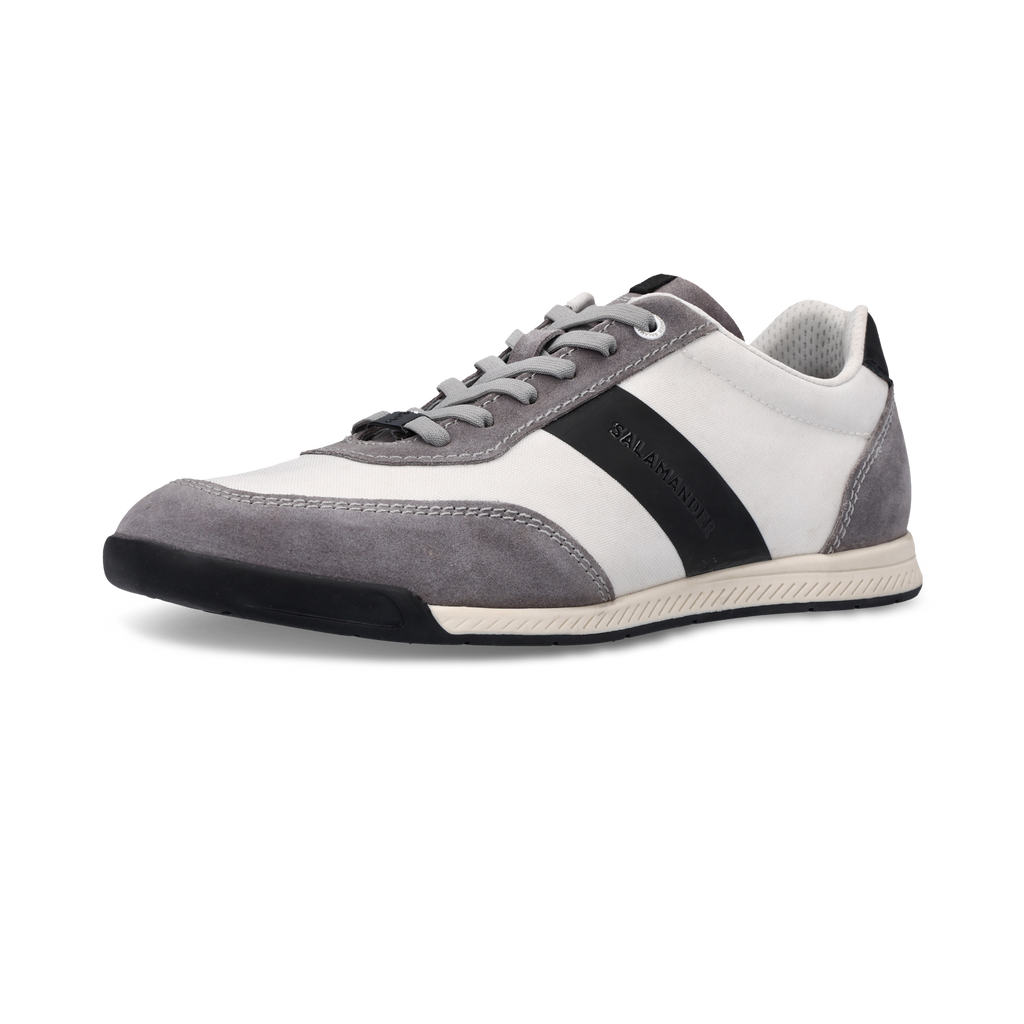 Salamander Light Grey Leather Trainer|E31AWA0312
