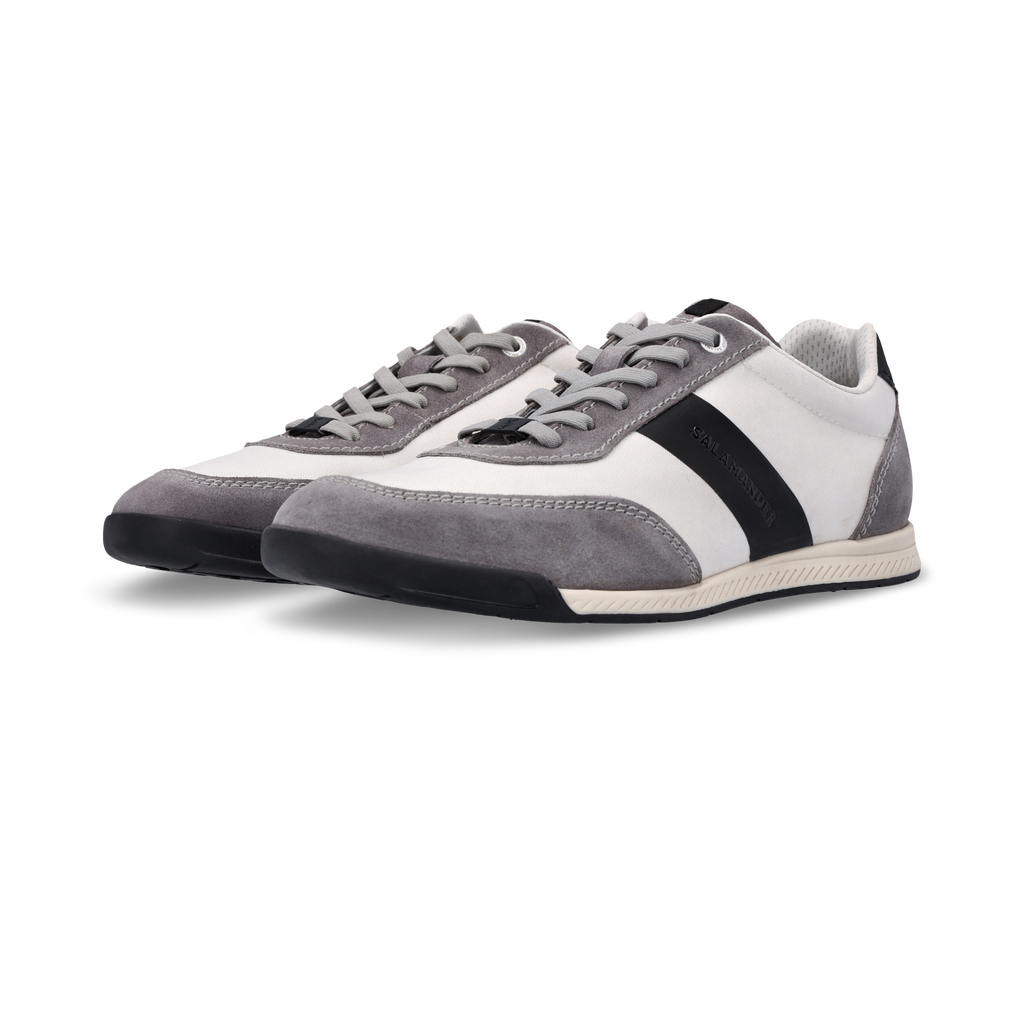 Salamander Light Grey Leather Trainer|E31AWA0312