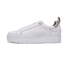 Load image into Gallery viewer, White sneaker with a thick sole on a white background
