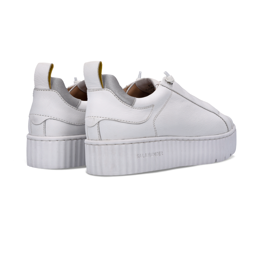 Salamander White Leather Platform Trainer|F31ARP0320
