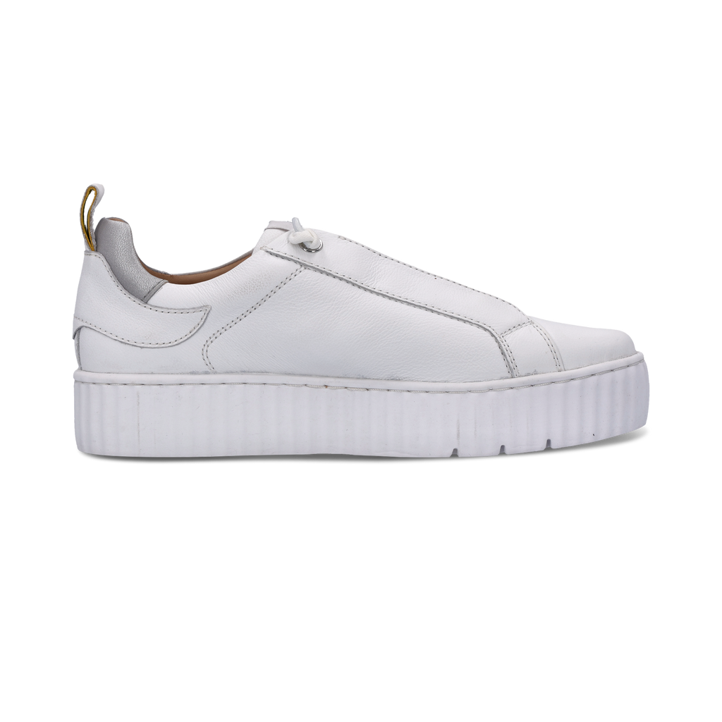Salamander White Leather Platform Trainer|F31ARP0320