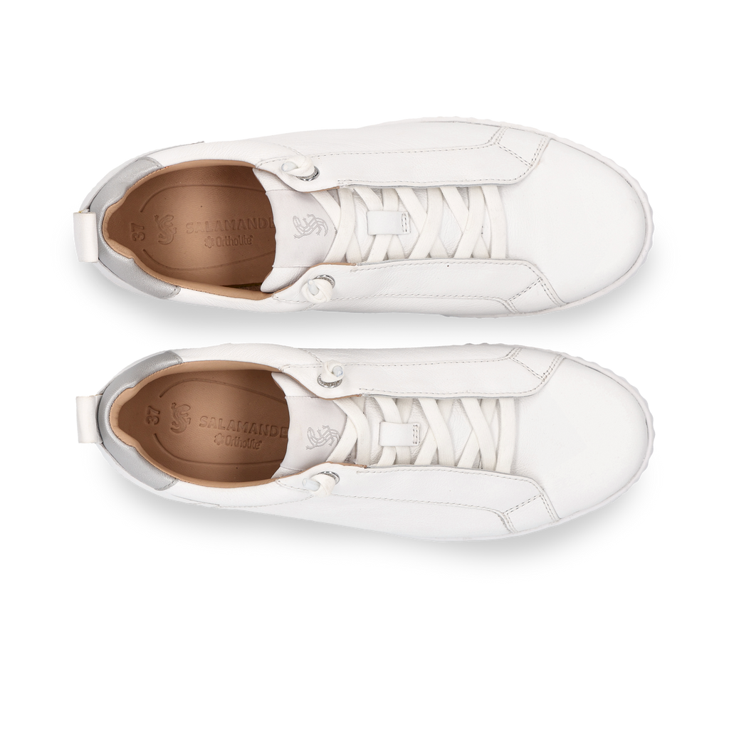Salamander White Leather Platform Trainer|F31ARP0320