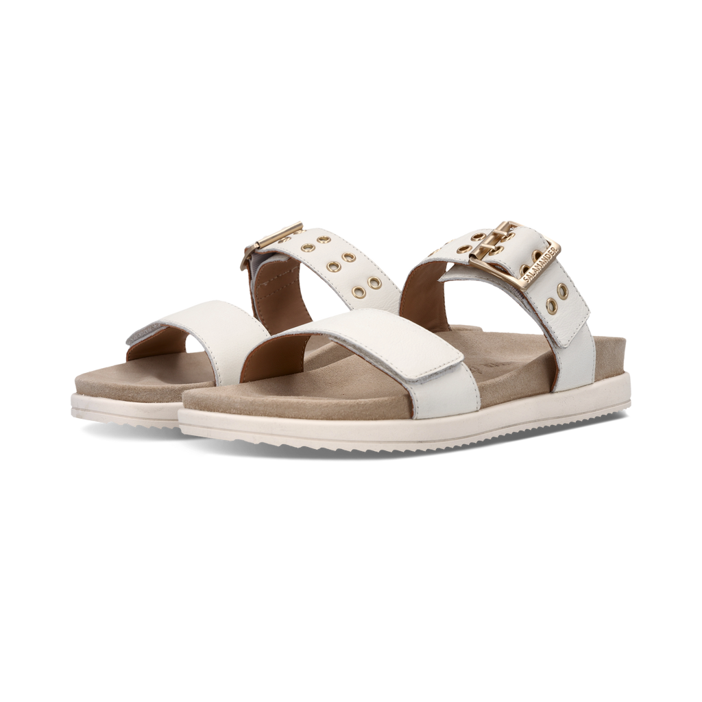 Salamander Beige Leather Sandal|F31AS39021