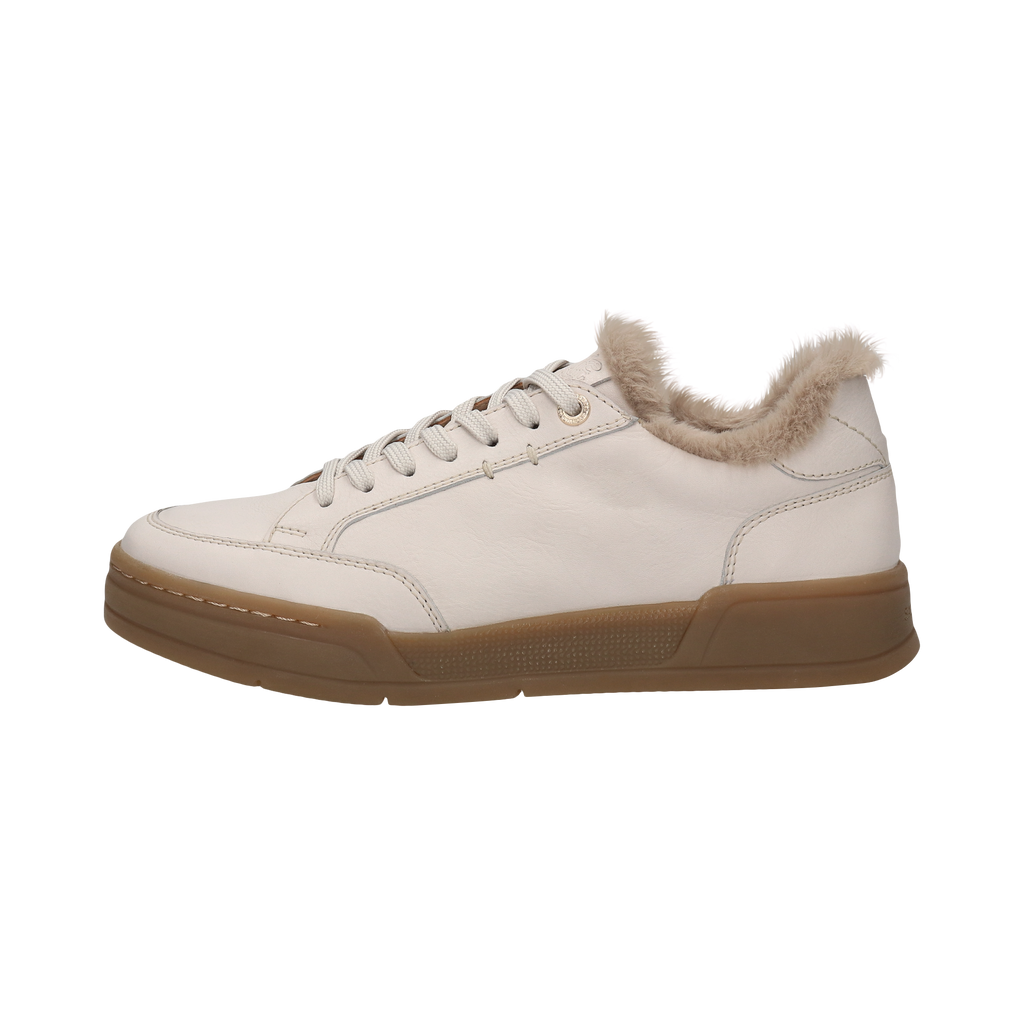 Salamander Off-White Faux-Fur Collar Trainer|F31AUR0121
