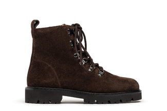 Unisa Dark Chocolate Suede Laced Ankle Boot |FIELABR