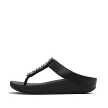 Load image into Gallery viewer, Fitflop Pearls and Crystal Black Toe Post|A2N001
