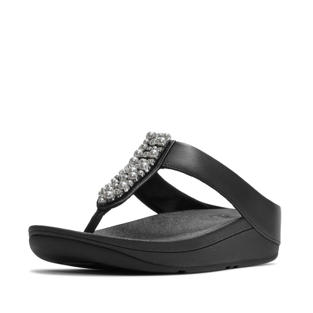 Fitflop Pearls and Crystal Black Toe Post|A2N001