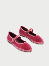 Load image into Gallery viewer, Flabelus Pink Velvet Mary Jane
