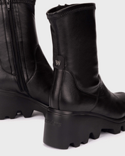 Load image into Gallery viewer, Wonders Black Sock Wedge Ankle Boot|G7030NE

