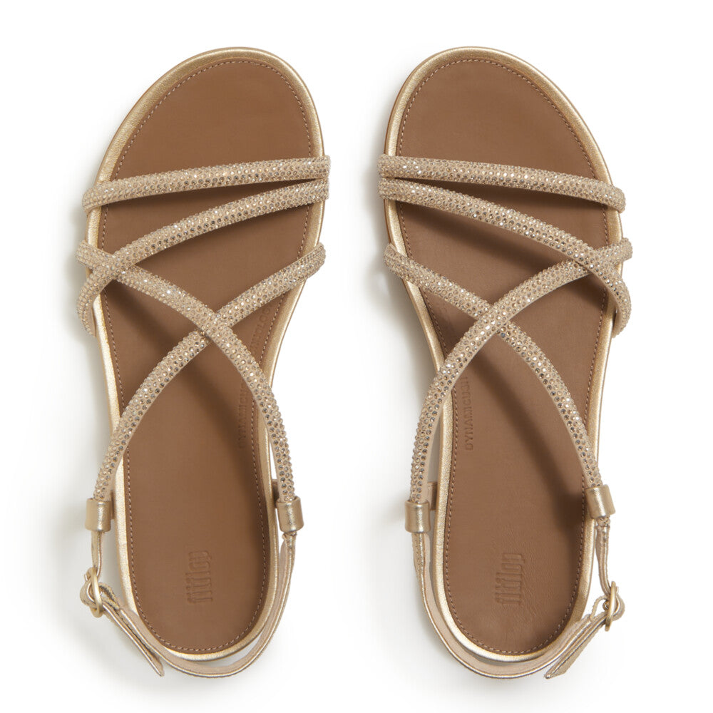 Fit Flop Crystal Gold Strappy Sandal| A3Z675