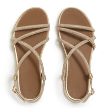 Load image into Gallery viewer, Fit Flop Crystal Gold Strappy Sandal| A3Z675
