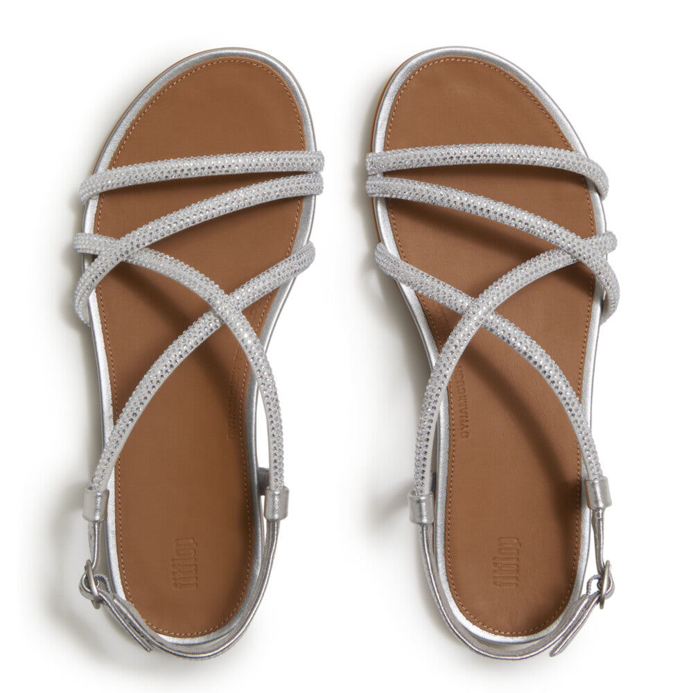 Fit Flop Silver Crystal Back Strap Sandal|A3Z011
