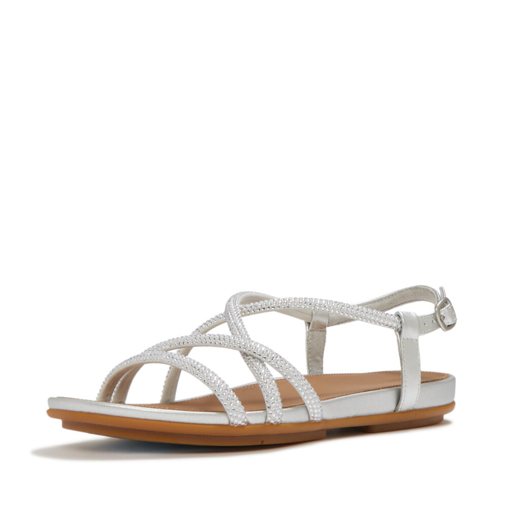Fit Flop Silver Crystal Back Strap Sandal|A3Z011