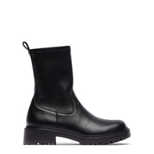 Load image into Gallery viewer, Unisa Black Leather and Sock Ankle Boot|GUIDOBK
