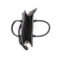 Load image into Gallery viewer, Black handbag with a strap on a white background
