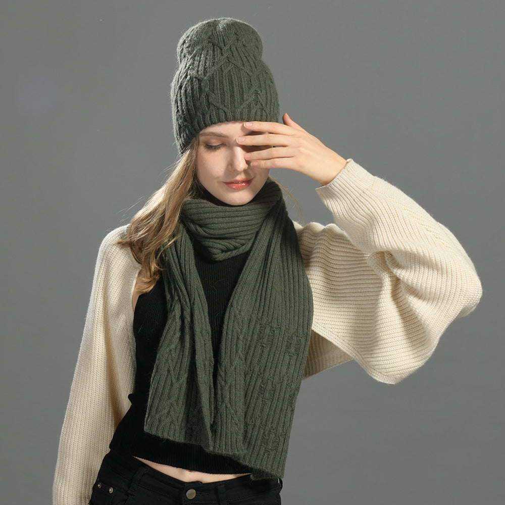 Karen Koo Matching Hat & Scarf Set