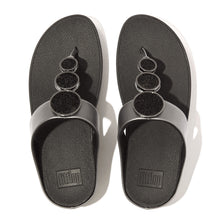 Load image into Gallery viewer, Fitflop Bead Circle Pewter Black Toe Post| HJ1B06
