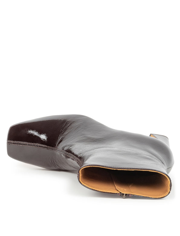 Bobbies Glossy Patent Burgundy Ankle Boot|HAZ01