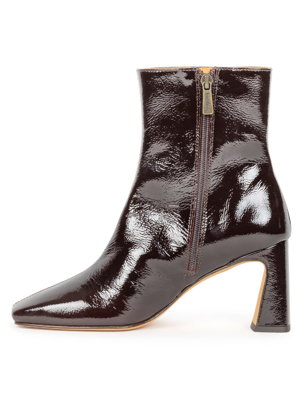 Bobbies Glossy Patent Burgundy Ankle Boot|HAZ01