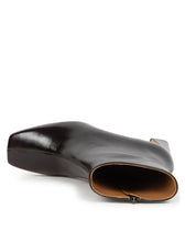Load image into Gallery viewer, A dark brown leather ankle boot shown from a side profile view on a clean white background.
