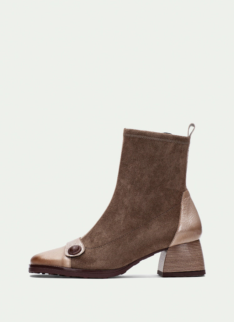 Hispanitas Taupe Suede and Leather Ankle Boot| HI254219G
