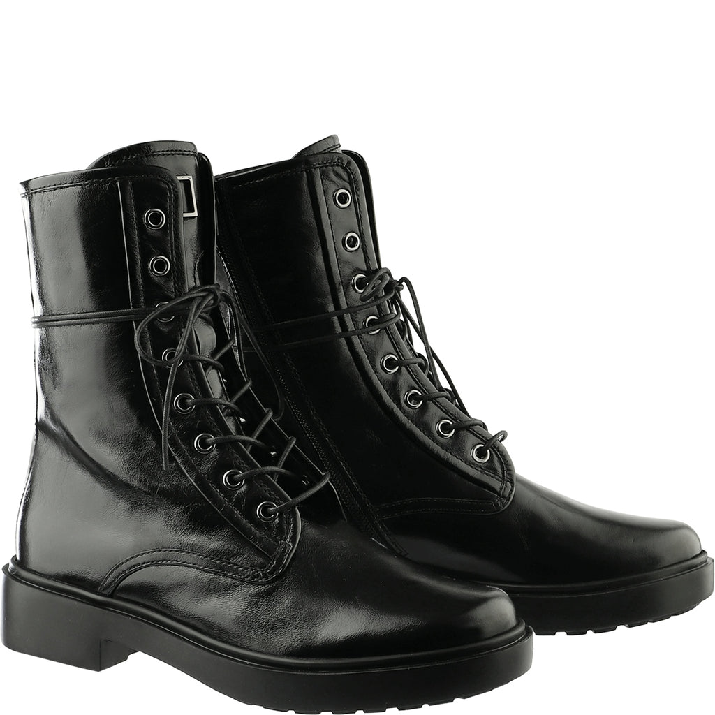 Hogl Black Leather Laced Ankle Boot|2101523010