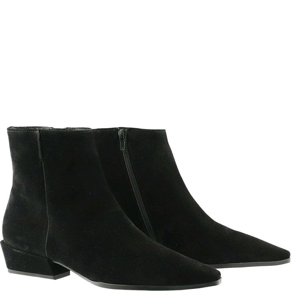 Hogl Black Suede Pointy Ankle Boot|2102902010