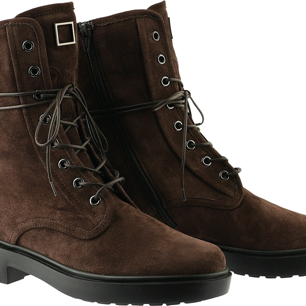 Hogl Chocolate Suede Laced Ankle Boot|2101522210