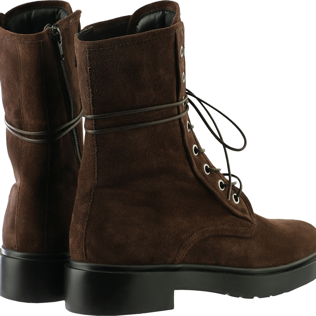 Hogl Chocolate Suede Laced Ankle Boot|2101522210