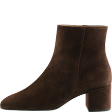 Load image into Gallery viewer, Brown suede ankle boot on a white background
