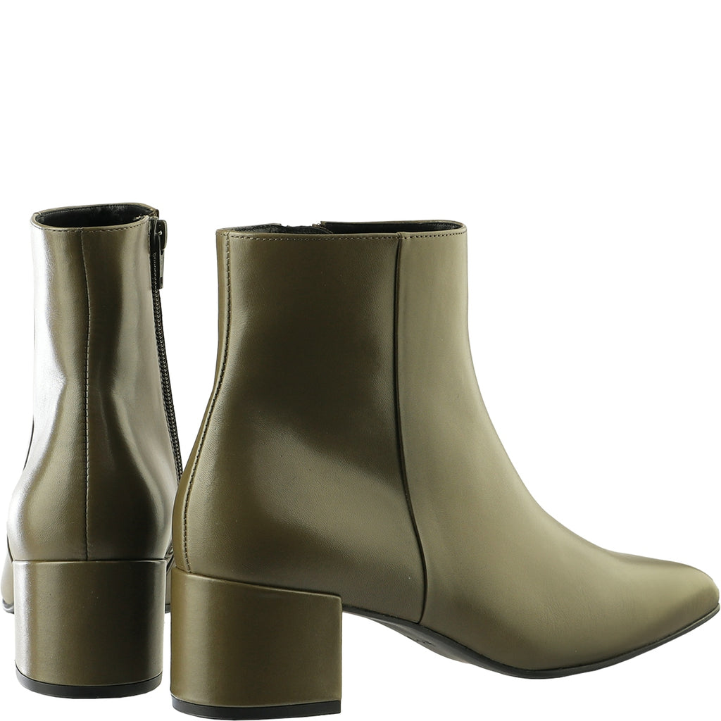 Hogl Smooth Green Leather Ankle Boot|2104703590