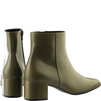 Hogl Smooth Green Leather Ankle Boot|2104703590