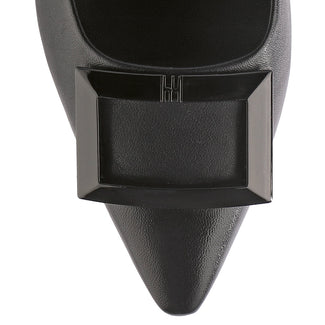Hogl Black Leather Pointy Pump|1022200100