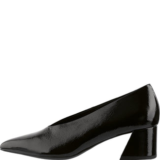 Hogl Black Patent Block Heel Pump|1045350100