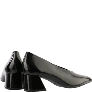 Hogl Black Patent Block Heel Pump|1045350100
