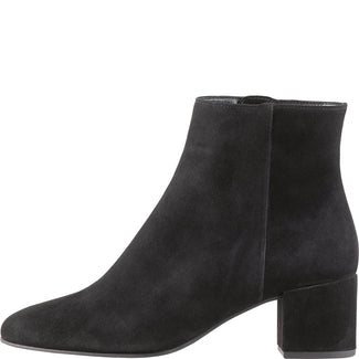 Hogl Black Suede Block Heel Ankle Boot|134102BLAK