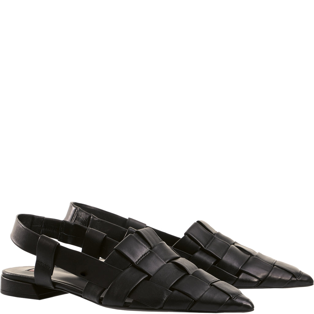 Hogl Black Woven Sling Back |1019300100