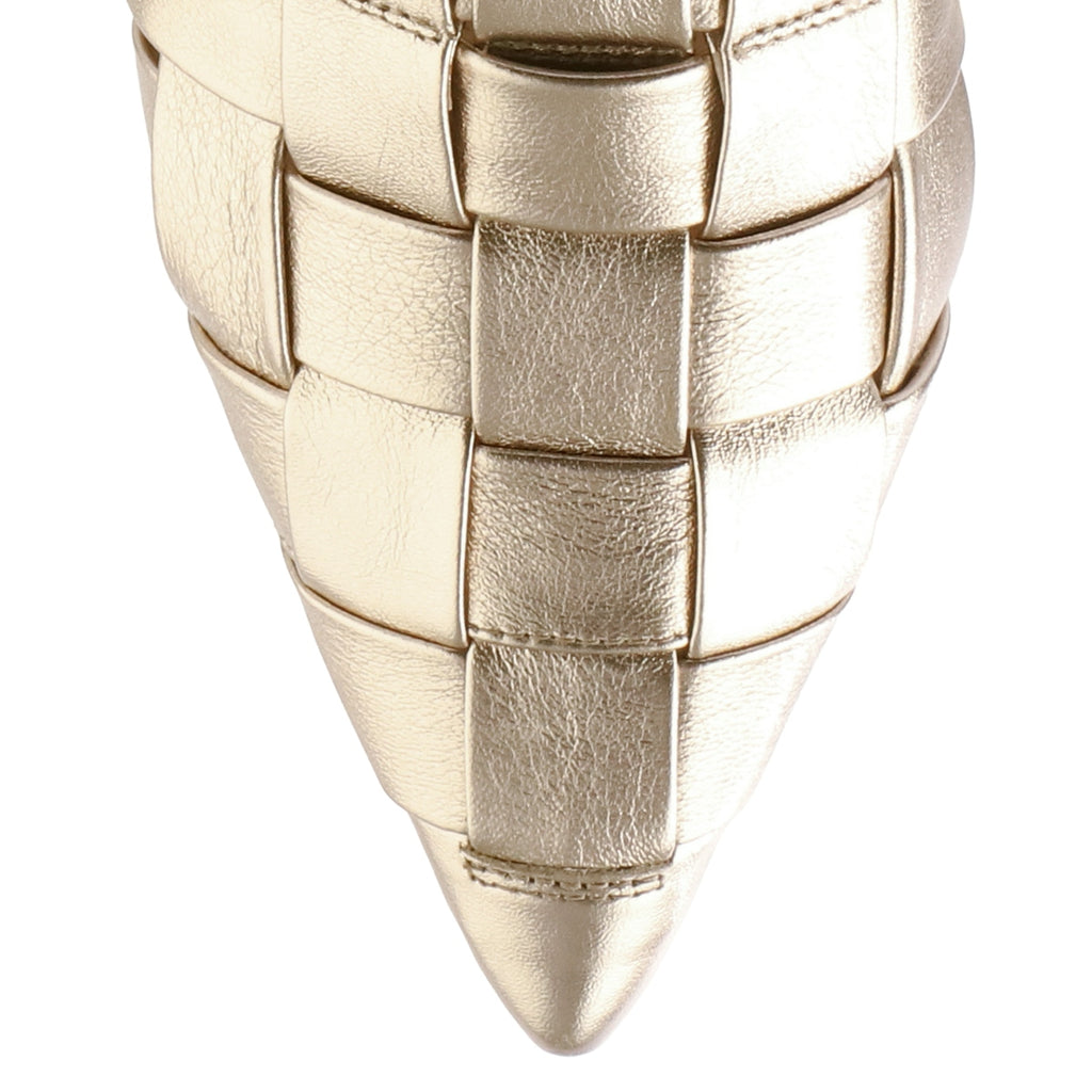 Hogl Gold Woven Sling Back|1019317800