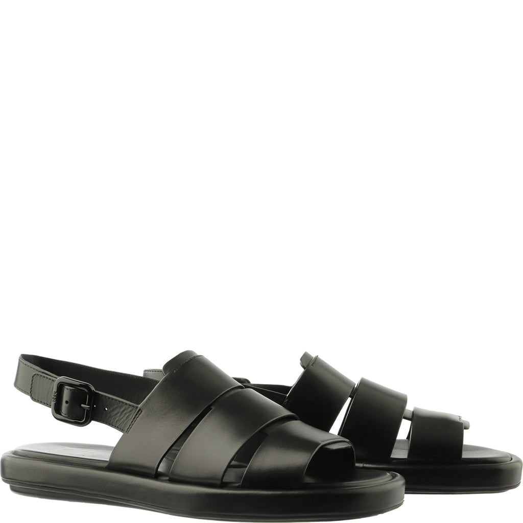 Hogl Black Leather Fisherman Sandal|1002130100