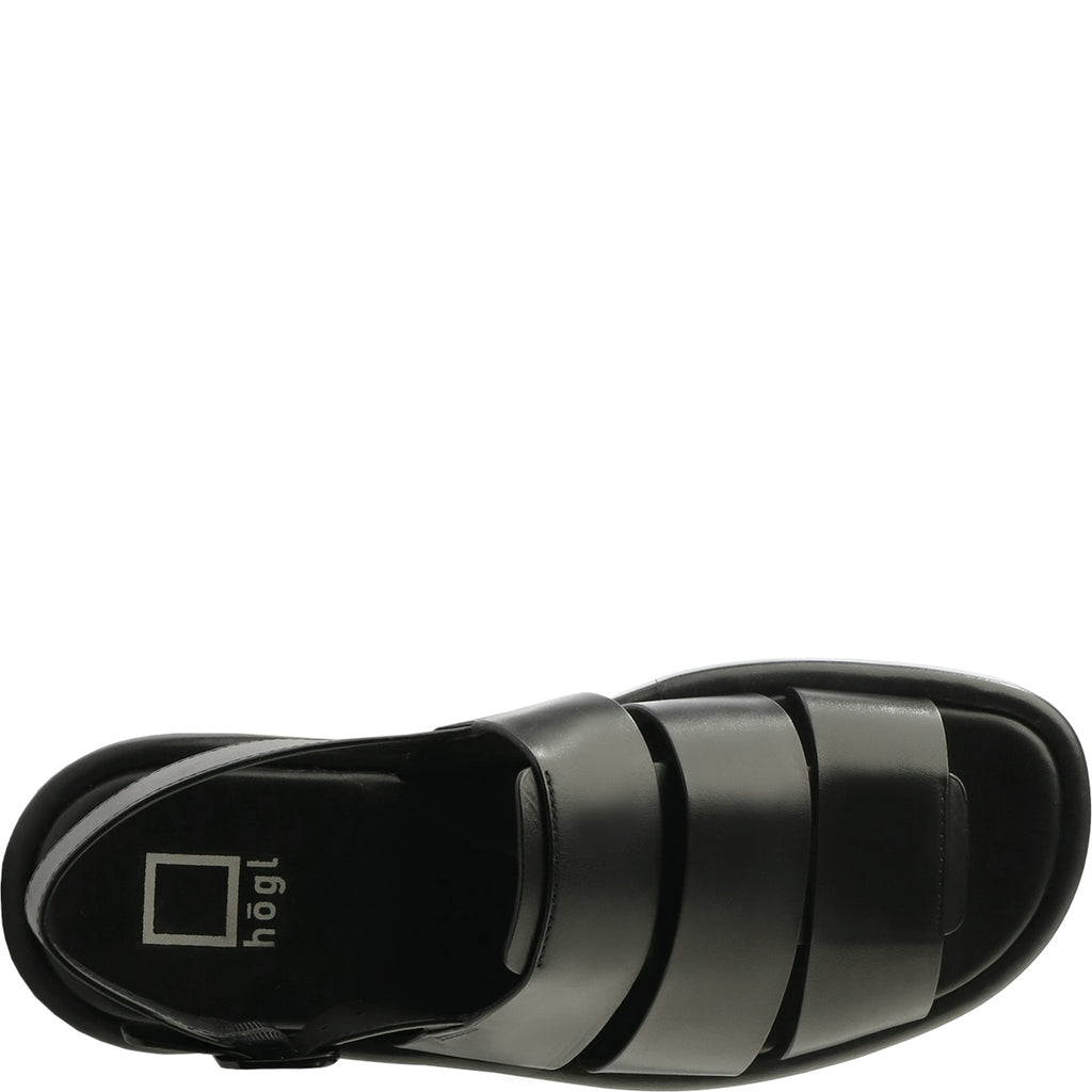 Hogl Black Leather Fisherman Sandal|1002130100